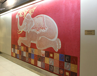 One of the more than 100 fine art reproductions welcoming guests to Bangkok’s Suvarnabhumi, International Airport.